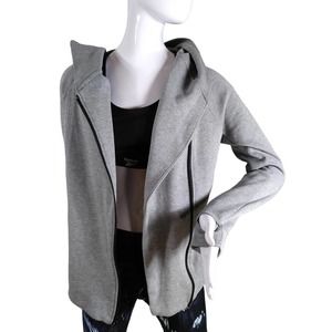 Nike gray hoodie thumbhole jacket size small